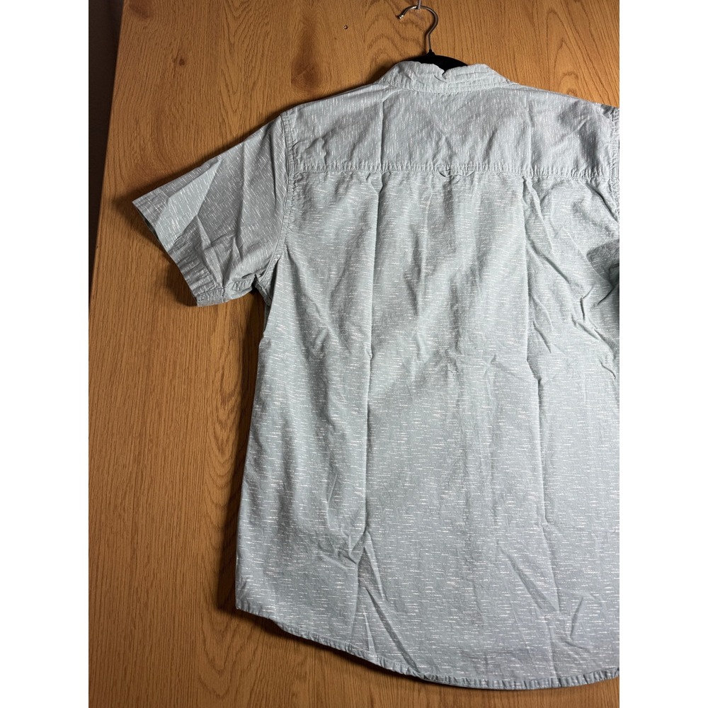 Stoic Shirt Mens Medium M Sage Green Slub Short Sleeve Button Down Chest Pocket - Picture 7 of 9